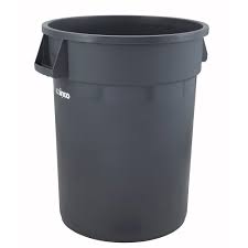Rubbermaid 9w27 brute 50 gallon rollout trash can with lid, gray. Winco Ptc 44g 44 Gal Large Trash Can Gray