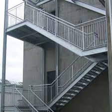 Our steel osha stairs accessing some equipment platforms or confined space applications. Industrail Public Steel Stair Outside White Iron Steel Staircase