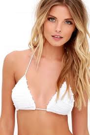 Layla White Crochet Bikini Top