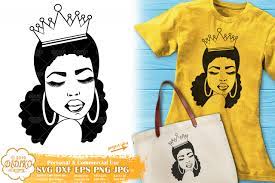 Download Afro Queen Svg Silhouette 2 Black Woman Crown Svg Didiko Designs