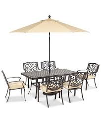 Furniture Park Gate Outdoor Cast Aluminum 7 Pc Dining Set 68 In 2020 Patio Furniture Sets Rattan Garden Furniture Sets Outdoor Dining Chairs