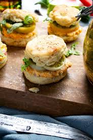 Buttermilk Biscuits With Pimento Cheese And Pickle Green Tomatoes B Sweet Pickled Green Tomatoes Pimento Cheese Buttermilk Biscuits