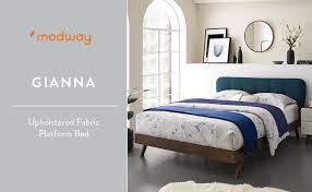 Scopri ricette, idee per la casa, consigli di stile e altre idee da provare. Amazon Com Modway Gianna Tufted Upholstered Fabric Queen Platform Bed In Blue Furniture Decor