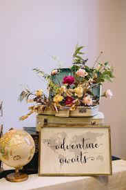 A Super Stylish Vintage Travel Themed Wedding Vintage Travel Wedding Travel Party Theme Travel Theme Wedding