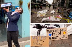 Barclays bank, 67 market street, abergele. Glasgow Extinction Rebellion Activists Pose As Dead Bodies In Protest Against Barclays Heraldscotland