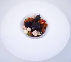 Chocolate Mousse On Manjari Blueberry Compote Chocolate Sable Chocolate Cremeux Vanilla Cremeux S Blueberry Chocolate Salted Chocolate Plated Desserts