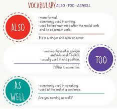 How to use also in a sentence. Diferencia Entre Also Too And As Well Episodio 12 Clases De Ingles Por Redes Gratis Ingles Audio