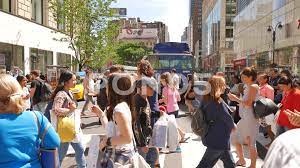 Crowded Street In New York City Tourists Sightseeing Background Stock Footage York City Crowded Street New York Street New York City Street