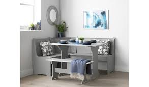 This pretty storage bench with distressed white pine frame and linen upholstered seat is perfect for changing shoes in entry hall, and its woven baskets can hold towels and other necessities in a master bath. Buy Argos Home Haversham Corner Dining Set Bench Grey Dining Table And Chair Sets Argos