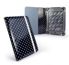 Tuff Luv Slim Book Style Fabric Case Cover For Sony Reader Prs T1 Prs T2 Kobo Touch Glo E Readers Black Polka Hot By Black Case Case Cover Simplistic
