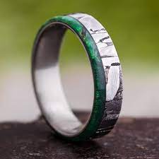 Rare Meteorite Ring Men S Wedding Band With Green Box Elder Wood 2765 Mens Wedding Bands Emerald Wedding Band White Gold Diamond Wedding Rings