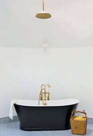 1,610 clawfoot tub shower faucet products are offered for sale by suppliers on alibaba.com, of which bath & shower faucets accounts for 3%, bath you can also choose from modern, contemporary, and traditional clawfoot tub shower faucet, as well as from light grey, black, and clear clawfoot tub. Brass Rain Shower Head Over Freestanding Black Tub Contemporary Bathroom