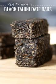 Kid Friendly Black Tahini Date Bars The Conscientious Eater Recipe Baby Food Recipes Vegan Kids Food Processor Recipes