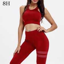 Hot Selling 2020 New Yoga Fitness Suit Moisture Wicking Ladies Gym Clothes Outdoor Sportswear Ballet Dance Costume Shopee Thailand