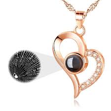 Eleshow 925 Sterling Silver I Love You Necklace 100 Languages Love Necklaces For Women Rose Gold Plate Love Necklace Necklace For Girlfriend Horseshoe Pendant