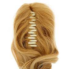 Straight 613# blonde clip in hair extensions. Short Faux Hair Extensions Ponytail Claw Blonde Claire S
