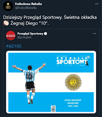 Diego maradona, który we wtorek (17 stycznia) został wprowadzony do galerii sław włoskiego futbolu, spotkał się w środę z drużyną ssc napoli. Dzisiejsza Okladka Przegladu Sportowego Footroll