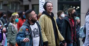 More than 100 supporters of trans rights filled Shemanski Park in the South  Park Blocks