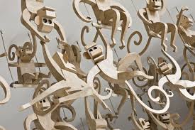 Wouldn T It Be Beyond Whimsical To Have A Troup Of James Grashow S Cardboard Monkeys Hanging From Your Ceilin Cardboard Sculpture Cardboard Art Paper Art Craft