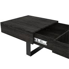 Under the tabletop is a large storage space for items such as your remote control, game controllers, books or blankets. Bestar Lyra Lift Top Storage Coffee Table In Black Oak 104160 000022