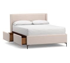 Headboard is available with or without tufting. Leather Beds Headboards Bed Frames Pottery Barn