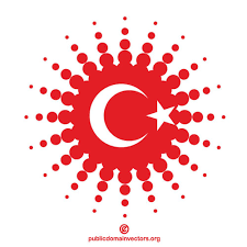 Turkish Flag Halftone Design Element Public Domain Vectors