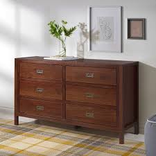 Cheap bedroom sets, buy quality furniture directly from china suppliers:beautiful solid wood dresser, dressing table, makeup stool, european dressing table white and black walnut enjoy free shipping worldwide! 57 Classic Solid Wood 6 Drawer Dresser In Walnut Walker Edison Br6dlyddrwt