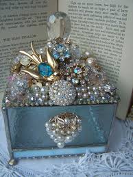 Decorative Glass Box Original Assembled Art Glass Decorative Arts Trinket Box One Of A Kind Old Jewelry Crafts Vintage Jewelry Crafts Vintage Jewelry Art
