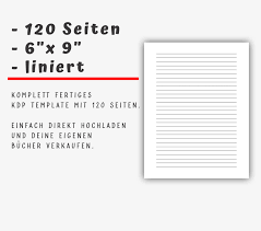 Die linierten blätter ermöglichen gut lesbare notizen und ein ordentliches schriftbild. 120 Seiten Liniert Kdp Template Fertige Pdf Datei 6 X 9 For Kindle Direct Publishing No Low Content Buchinhalt In 2020 Bucher Liniertes Papier Kindle