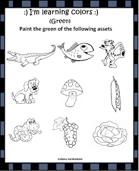 Kindergarten Worksheets Color Green Okul Oncesi Renkler Ingilizce