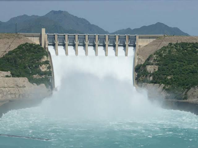 Hydroelectric infrastructure along the Indus River basin, AI generated