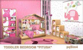 Toddler Bedroom Pitusa Sims 4 Custom Content Pqsim4 Sims 4 Bedroom Sims 4 Cc Furniture Sims Baby