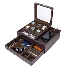 This modern black dresser valet includes compartments to store his jewelry and accessories as well as a place to rest his phone while charging. Watch Box With Valet Drawer For Men Rustic Valet Tray With Charging Station Buy Valet Tray With Charging Station Watch Box With Valet Drawer For Men Rustic Valet Tray Product On Alibaba Com