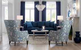 An Overscaled Paisley Print Makes The Brielle Wing Chair An Instant Statement Piece For The Livi Blue Sofas Living Room Blue Living Room Decor Blue Sofa Living