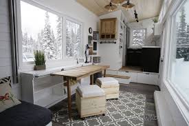 Open Concept Rustic Modern Tiny House Photo Tour And Sources Modern Tiny House Tiny House Storage Tiny House Plans