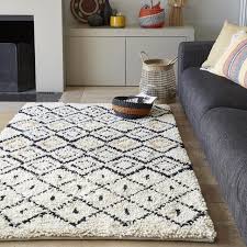 Tapis Noir Rectangulaire L 120 X L 170 Cm Laine Berbere Leroy Merlin Tapis Noir Tapis Noir Et Blanc Tapis