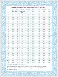 ramadan 2019 1440 timetable and iqamah islamic center of