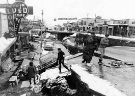 Geological survey said the first and more powerful quake was centered about 7 miles (12 kilometers) north of anchorage, alaska's largest city, with a population of about 300,000. 15 1964 Alaska Earthquake Ideas 1964 Alaska Earthquake Earthquake Alaska