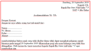 Sampaikan hal ini di dalam surat izin tidak masuk sekolah yang anda buat. Contoh Surat Izin Tidak Masuk Sekolah Untuk Smp