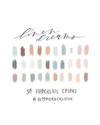 Linen Dreams Fall Colors Autumn Procreate Color Palette Etsy Color Palette Design Brand Color Palette Color