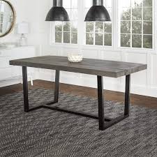 These dining tables include a wide variety of shapes, styles and finishes. Amazon Com Walker Edison Andre Modern Solid Wood Dining Table 72 Inch Grey Table Chair Sets