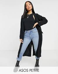 Asos design petite maxi dress with linear embellished bodice size12 rrp£76.00. Asos Design Petite Weicher Duster Mantel In Schwarz Asos