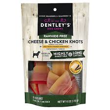 Dentley S Rawhide Free 4 Knots Dog Treats Chicken Cheese Reviews 2021