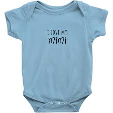 I Love My Mimi Onesie Short Sleeve Rib 16 Colors Unisex Baby Pea Clothing