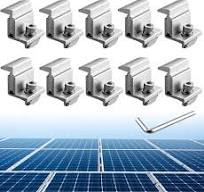 Solar Panel Clips 10-Pack Solar Panel Mid Clamps - 30mm/35mm Aluminum T-  Brackets For Metal Roofs Roof Panels