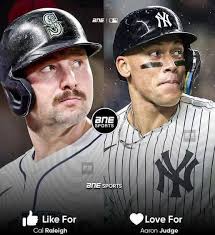 Make your pick... who's the MVP? Aaron Judge? Or Cal Raleigh?🧐 #Yankees  #Mariners #CalRaleigh #AaronJudge