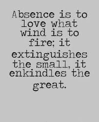 Absence Is To Love What Wind Is To Fire It Extinguishes The Small It Enkindles The Great Words Love Words Quotes
