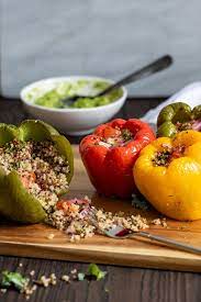 Spicy Quinoa Veggie Stuffed Peppers Via Orchidsnsweettea Recipe Stuffedpeppers Quinoa Veggies Spi Stuffed Peppers Veggie Stuffed Peppers Veggie Recipes