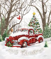 9 red retro truck with tree. 20 Red Truck Christmas Outdoor Decor Magzhouse