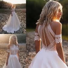 Sobald ihr elegante kleider sucht, seid ihr an diesem ort total richtig. Bohemian Vintage Boho Hochzeit Kleider Spitze Satin Brautkleider Strand Nach Mass Robe De Mariee Wedding Dresses Aliexpress